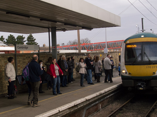 Bellringers at Cambridge Railway Station