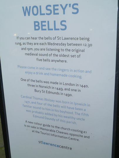 Notice board outside St. Lawrence Church, Ipswich